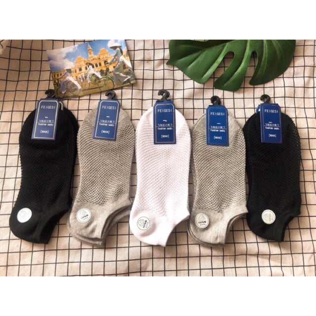 5 đôi tất lưới nam thông hơi cao cấp