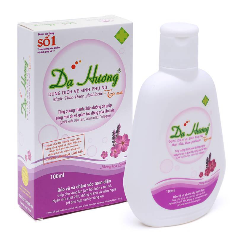 Dung dịch vệ sinh phụ nữ Dạ Hương (Nha đam, Lavender, Trà xanh)  – Làm sạch, phù hợp với sinh lý phụ nữ Á Đông (100ml)