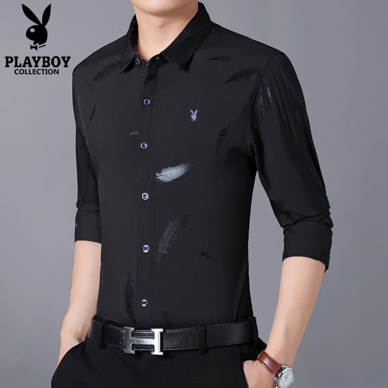 【Non-iron shirt】Men Formal Button Smart Casual Plus Size Long Sleeve Slim Fit 2021 new spring men's long sleeve shirt no iron anti wrinkle business casual inch shirt dad fashion