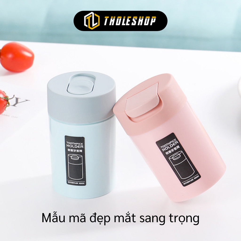 Hộp Đựng Tăm - Lọ Đựng Tăm Xỉa Răng Holder Nắp Bật, Đạt Tiêu Chuẩn Châu Âu 9644