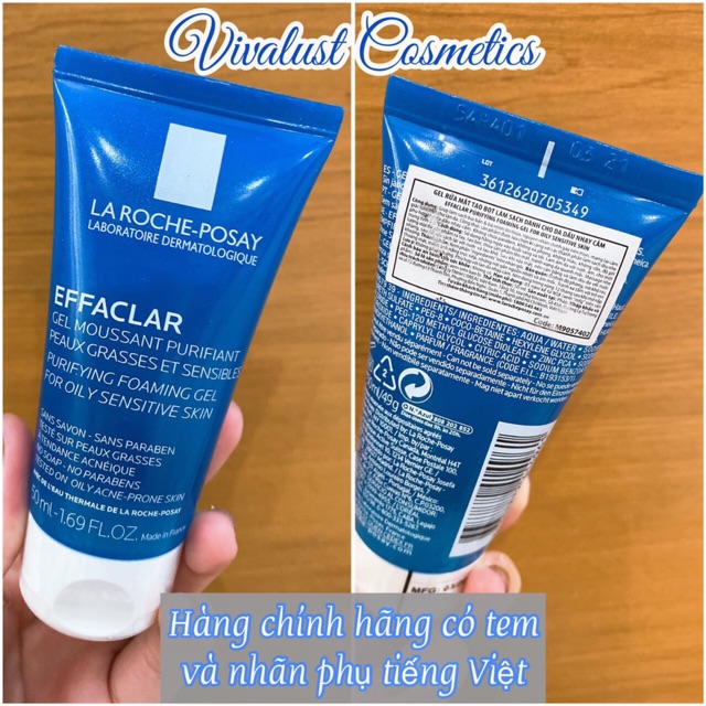 Gel Rửa Mặt La Roche-Posay EFFACLAR Purifying Foaming Gel (50ml) - Dành Cho Da Dầu & Nhạy Cảm