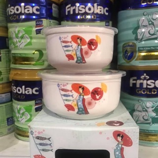 Bộ 2 thố sứ hình cô gái nhật có nắp