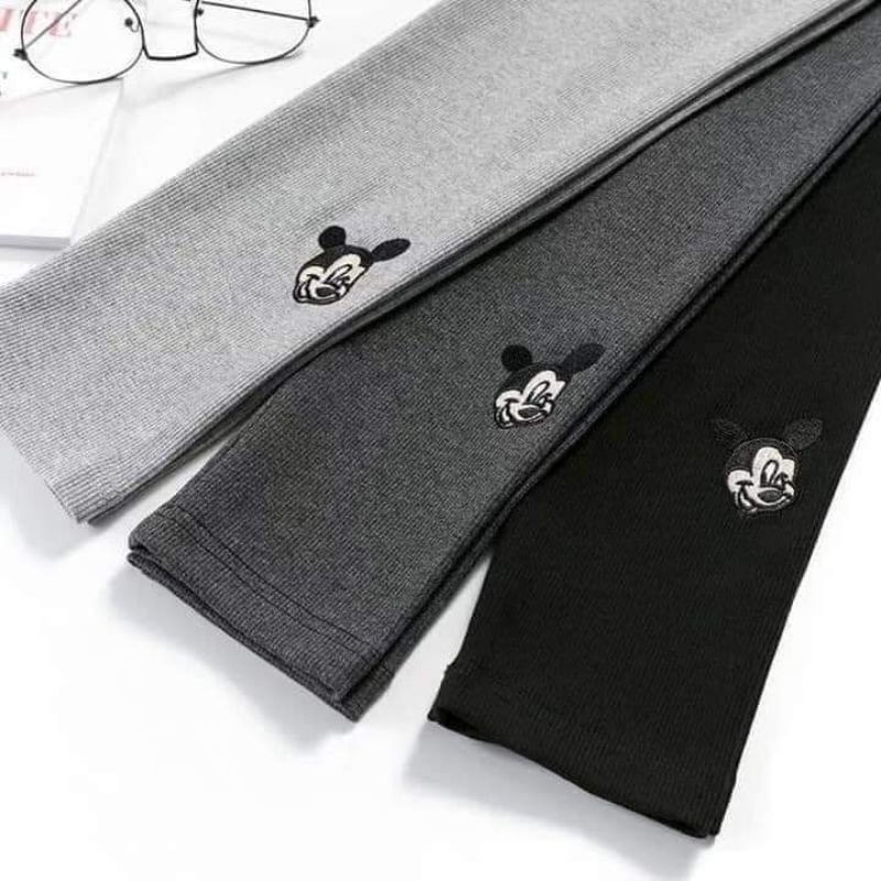 Quần Legging len tăm mẫu mới hot hit thêu chuột Mickey, chất đẹp dày dặn. | BigBuy360 - bigbuy360.vn