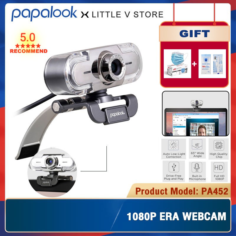 Webcam Pa452 1080p Tích Hợp Micro Cho Windows 7 / 8 / 10 / Xp / Mac Os / Mac | BigBuy360 - bigbuy360.vn