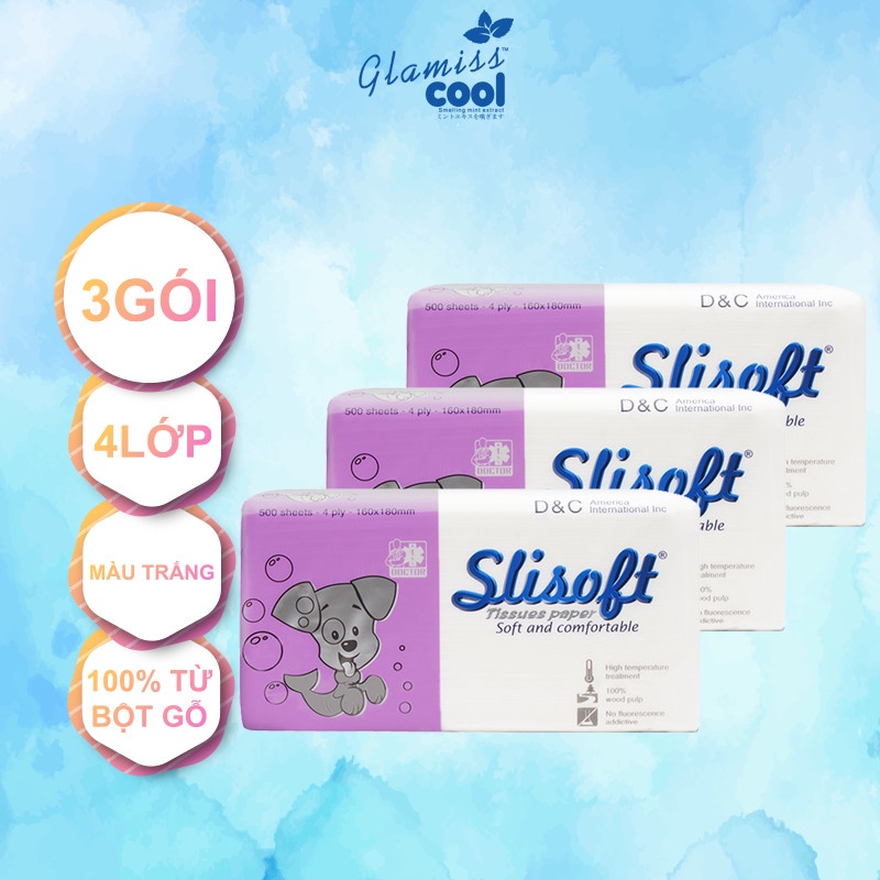 Combo 3 giấy rút đa năng cao cấp Slisoft Trắng siêu dai, mềm mịn an toàn cho sức khỏe
