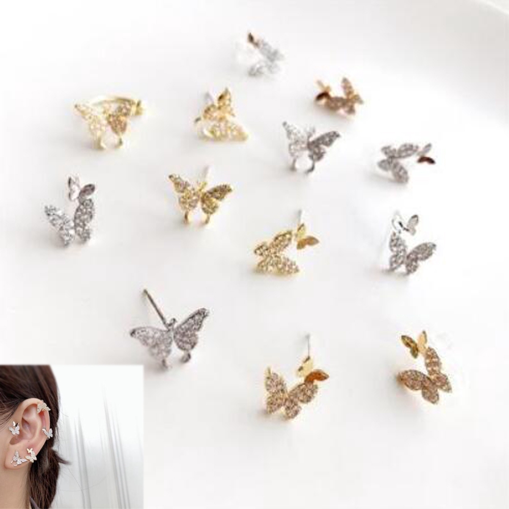 Hoa Tai Hình Bướm Đính Đá Lấp Lánh