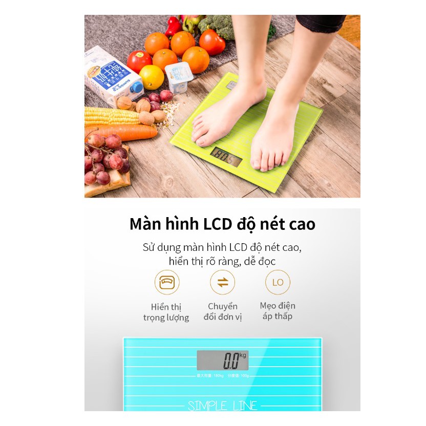 [Mã LIFEDL44 giảm 50K đơn 99K] Cân điện tử sức khỏe Deli - dành cho gia đình - Xanh/ Vàng - 8880