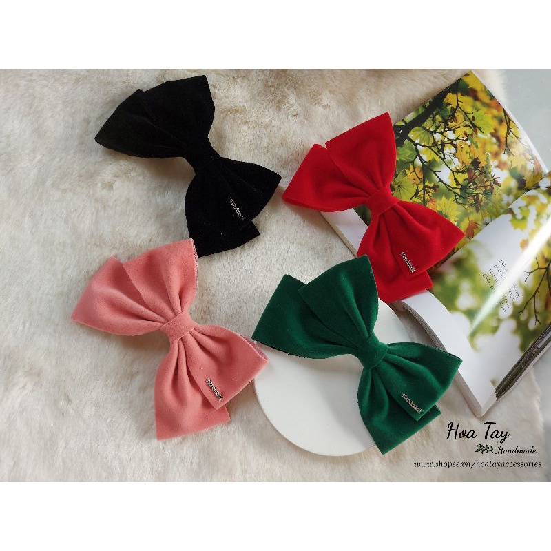 Kẹp tóc Nơ Nhung Handmade HoaTay