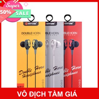 ⚡Tai Nghe CHỐNG ỒN DOUBLE HORN SUPER BASS PRO 2020 Âm Thanh Kép Siêu Cao Cấp, Tai Phone Có Dây Cho Điện Thoại Máy Tính ⚡
