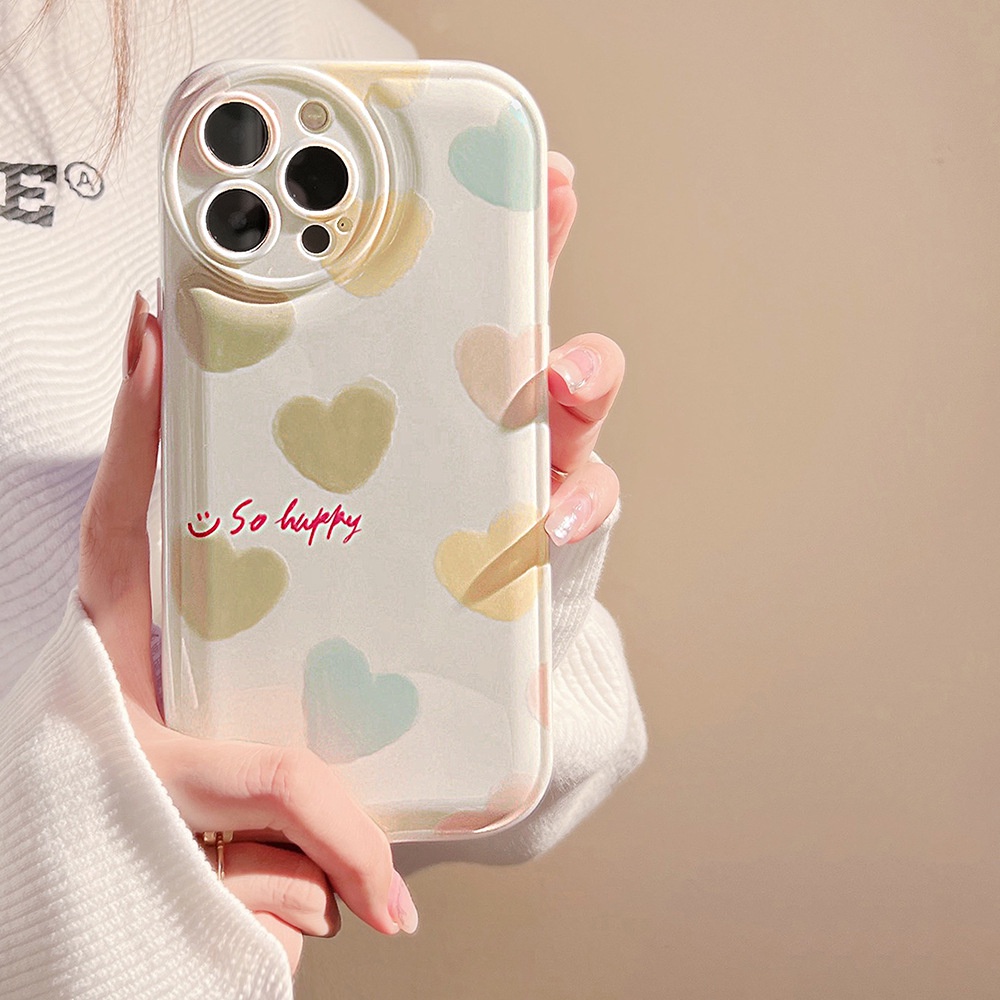 Iphone Ốp Điện Thoại tpu Dẻo + Silicon In Hình Trái Tim Cho iphone 11 12 13 pro max mini XR XS 7 8 plus