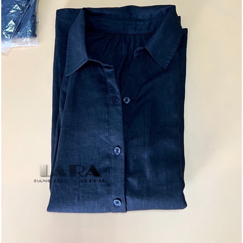 Áo sơ mi linen phom rộng Xuất Hàn