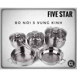 Bộ nồi bếp từ inox Fivestar 5 chiếc vung inox