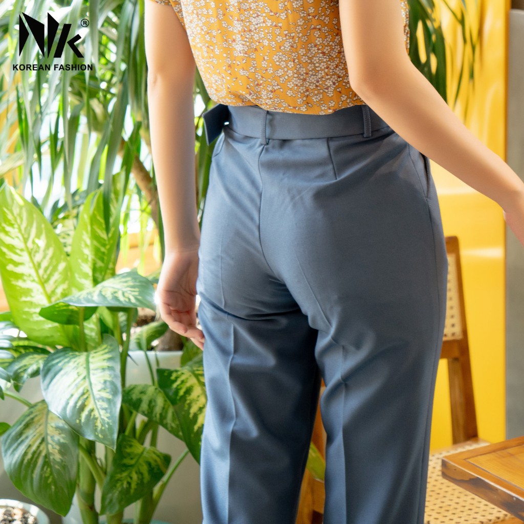 Quần Tây Nữ NK FASHION Dáng Ôm Ống Đứng Thắt Đai Chữ Nhật NKQU2104013