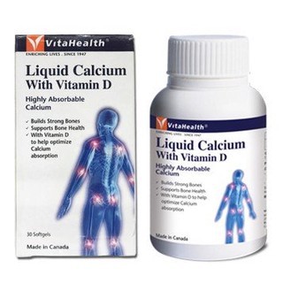 Viên Uống Bổ Sung Canxi Vitahealth Liquid Calcium With Vitamin D 1200Mg Hộp 30 Viên
