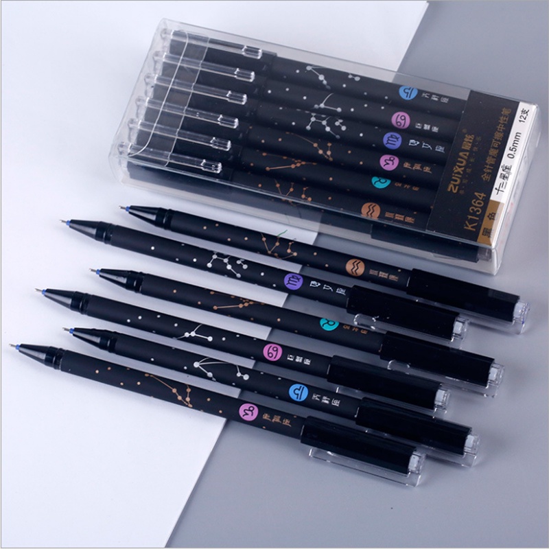 Bút Mực Gel 12 Cung Hoàng Đạo Mực Đen Có Thể Xóa Được