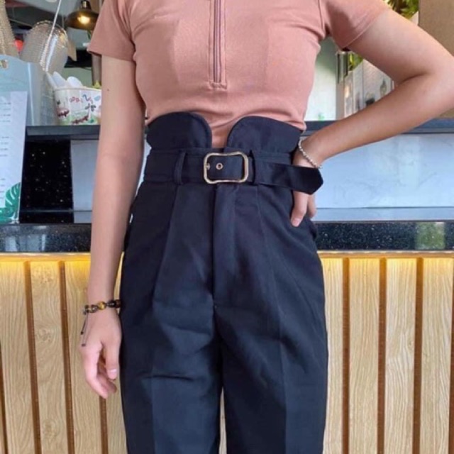 QUẦN TÂY LƯNG CAO NỊT VUÔNG ( form dài )