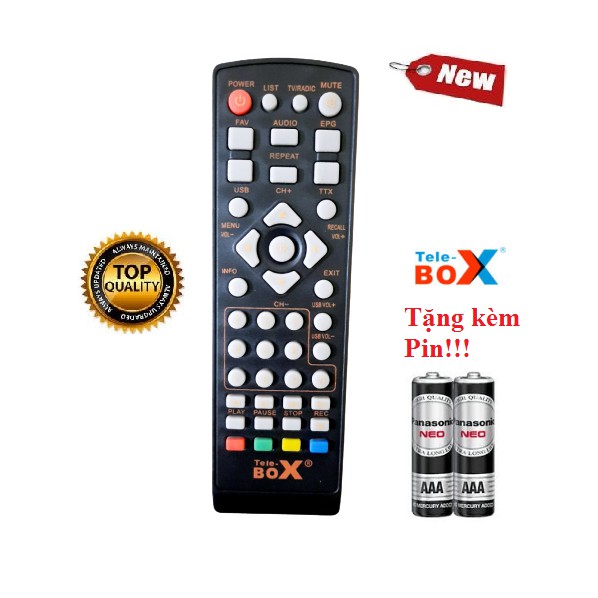 Điều khiển đầu Telebox T201 DVB T2- Hàng tốt Tặng kèm Pin