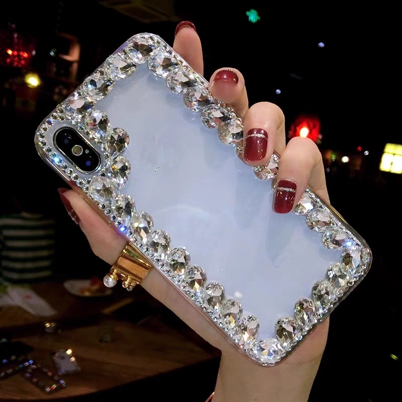 Vỏ bọc cho iphone 15 14 pro max 7 8 plus vỏ shinny crystal rhinestone clear protection vỏ điện thoại