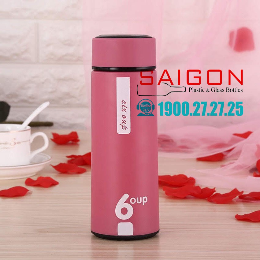 Bình Nước Giữ Nhiệt Lỗi Thủy Tinh Bọc Nhựa 400ml | Tùy Chọn Mẫu Màu Sắc Ngẫu nhiên