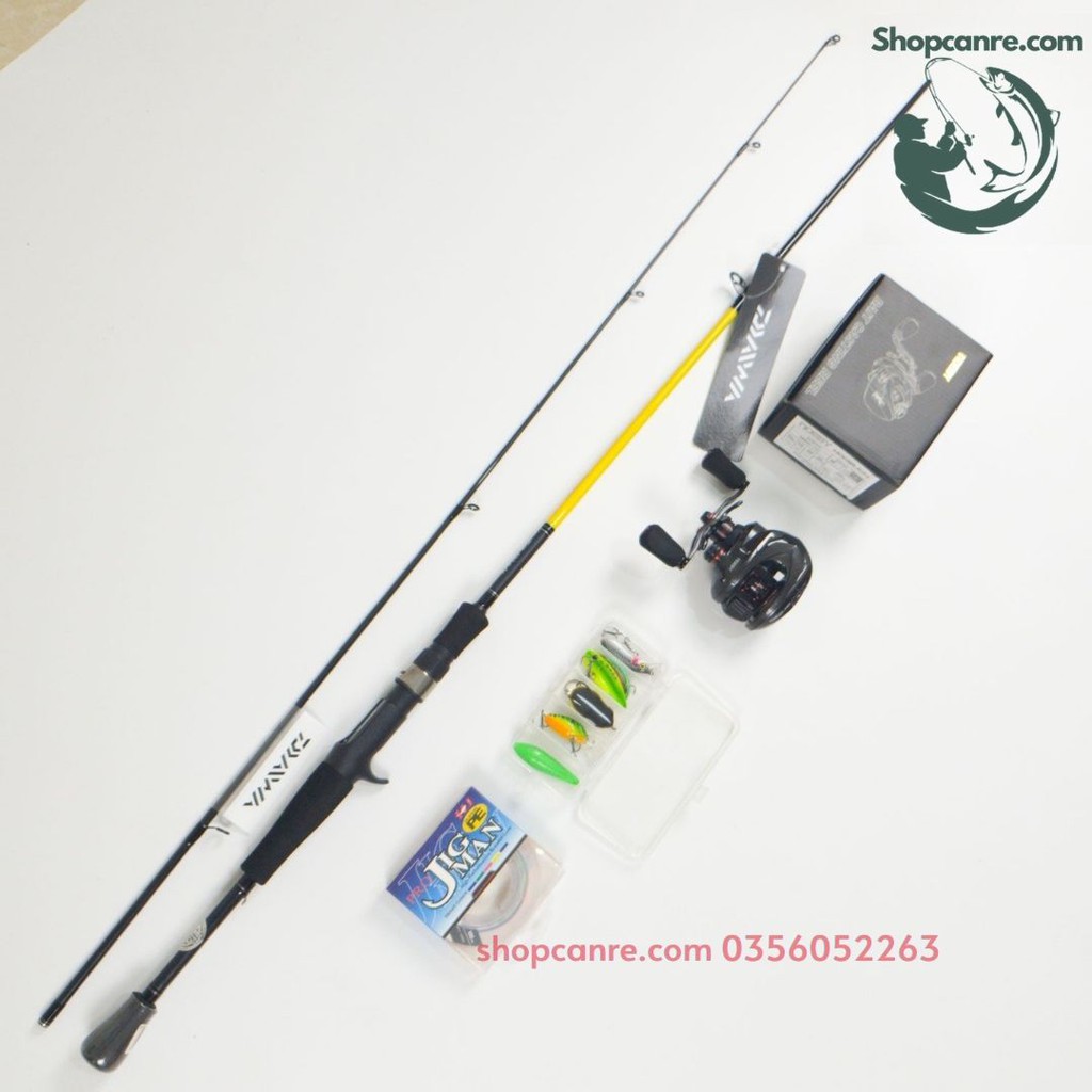 Cần câu lure Daiwa Crossfire 662MHB kèm máy ngang Noeby