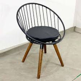 Ghế nón sắt chân gỗ ( LA-C039)