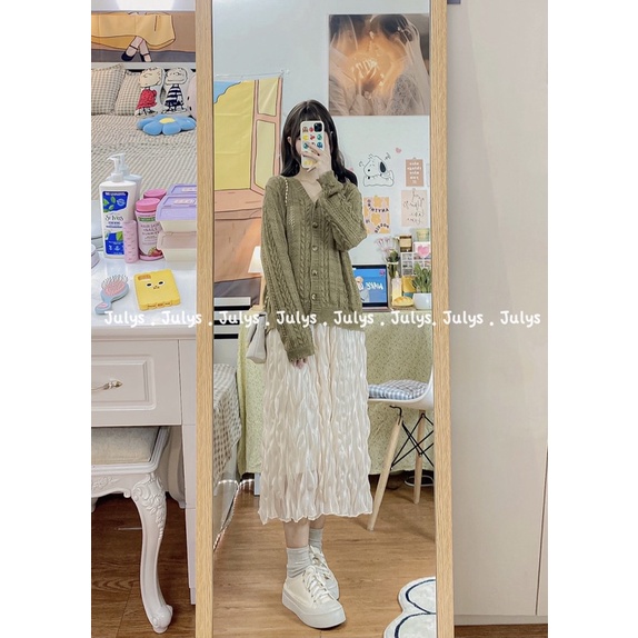 Áo cardigan len dệt mỏng cài cúc (ảnh thật shop chụp kèm video)