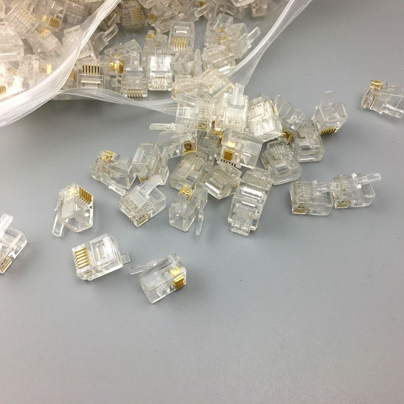 Hạt điện thoại RJ12 , đầu bấm dây điện thoại 6 chân RJ12