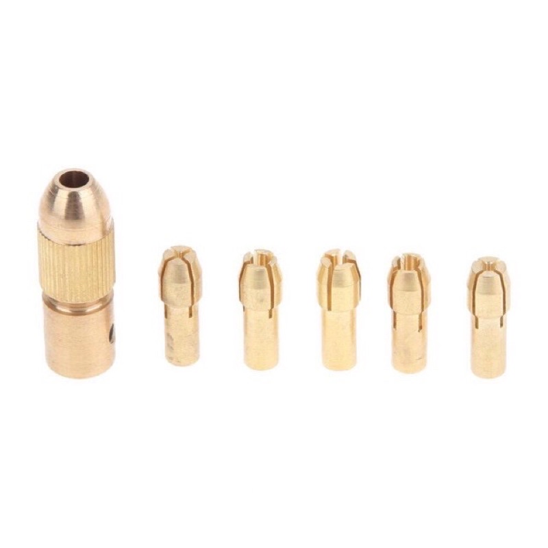 Bộ 5 đầu kẹp mũi khoan 0.5mm đến 3mm, trục 5mm/2,35mm/ 2mm chuyên kẹp mũi khoan chế máy khoan cầm tay mini...