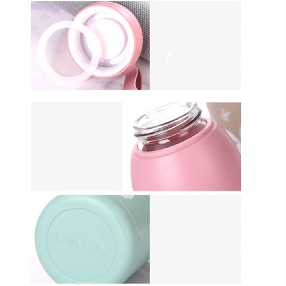 Bình giữ nhiệt bằng thủy tinh in hình thỏ hoạt hình dễ thương nhiều màu tùy chọn