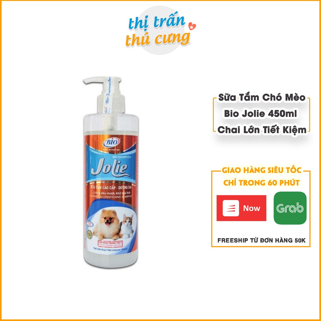 Sữa tắm Bio Jolie dưỡng lông, khử mùi hôi chó mèo 450ml