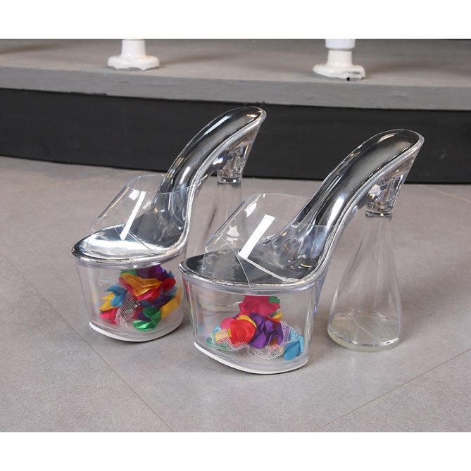 CG242 Giày cao gót trong suốt 18cm