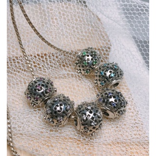 Charm bạc 925 lõi cao su, xỏ vòng Essance Pan