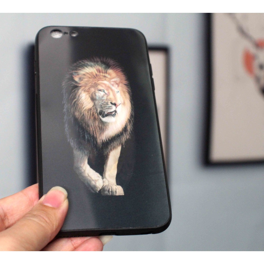 Ốp điện thoại hình sư tử/hổ 3D thay đổi tự động cho iphone 6 6s X Xs