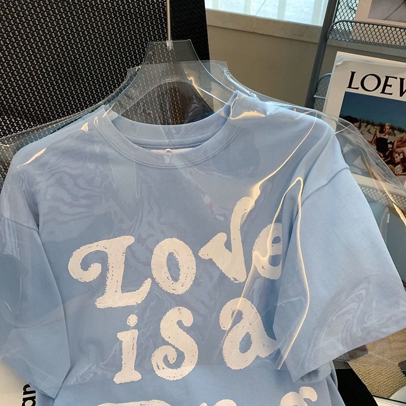 Áo Thun Tay Ngắn Dáng Rộng In Chữ Thiết Kế Mới Thời Trang Mùa Hè Cho Nữ