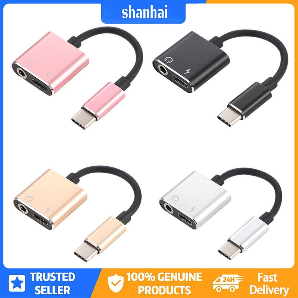 Bộ chuyển đổi cáp USB C sang Jack 3.5 Loại C Bộ chuyển đổi tai nghe 2 trong 1 Loại C 3.5mm