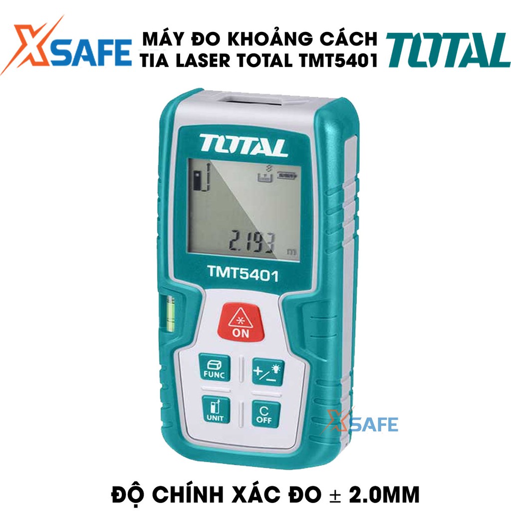 Máy đo khoảng cách tia Laser TOTAL TMT5401 Thiết bị đo khoảng cách tia Laser cầm tay phạm vi 0.2-40m - Chính hãng