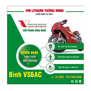 PIN LITHIUM THÔNG MINH VISION VS6AC ( Khởi động xe máy)