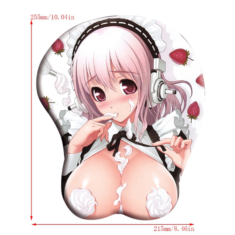 New Creative Cartoon Anime 3D Sexy Chest Silicone Mouse Pad Wrist Rest Support