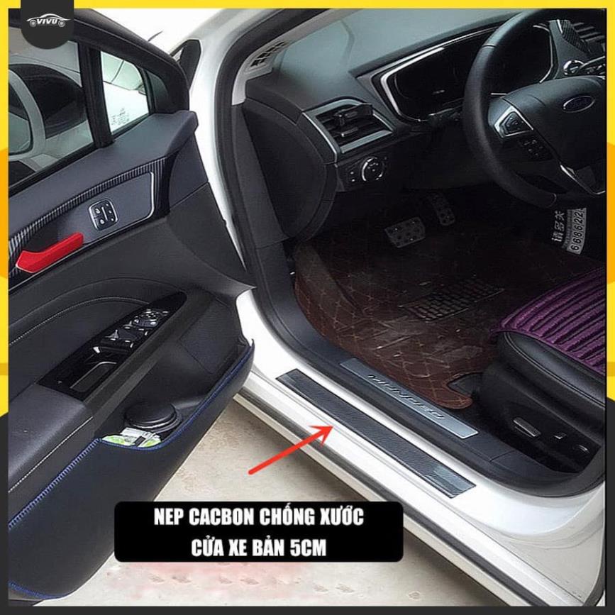 Nẹp chống xước Ô TÔ ,XE HƠI bước chân cửa xe mạ sợ cacbon cao cấp Phủ KEo 3M kết dính siêu chắc