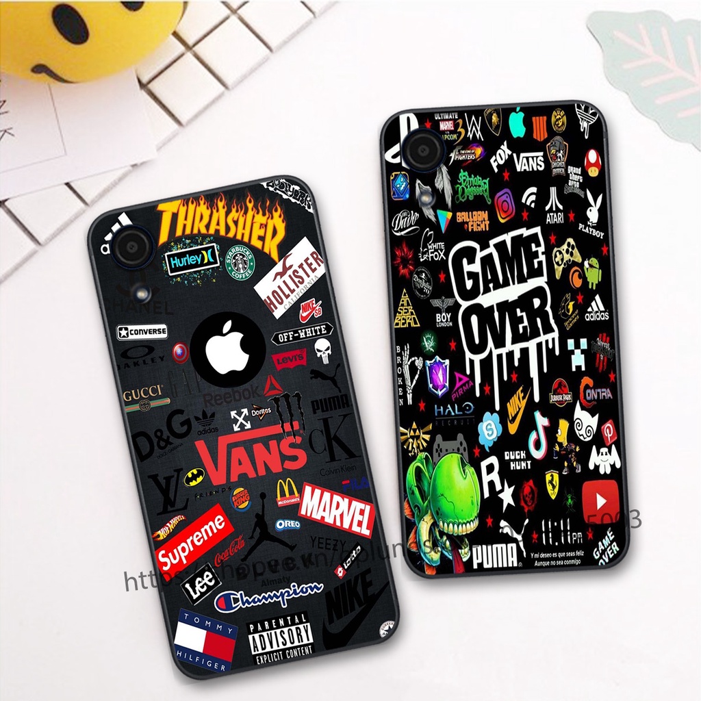 Ốp lưng Samsung A03 Core in hình thương hiệu thời trang đa sắc cá tính.