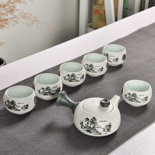 Bộ Ấm Trà Sương Mai Hoa Sen Cao Cấp  -  kèm túi quà tặng.