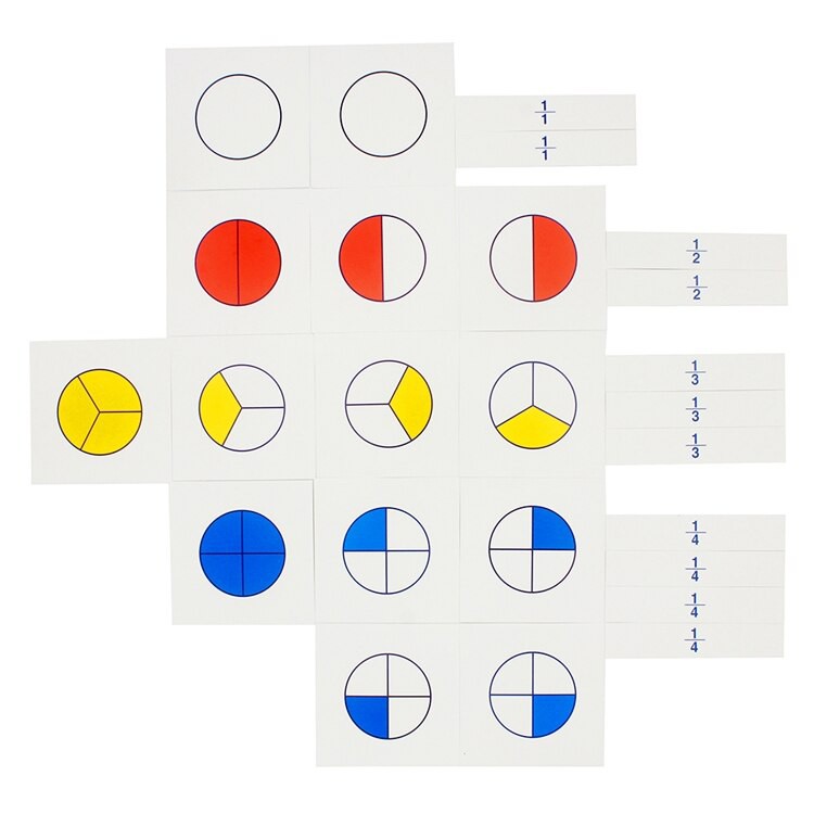 Thẻ học phân số Montessori (Cards for Large Fraction Skittles)