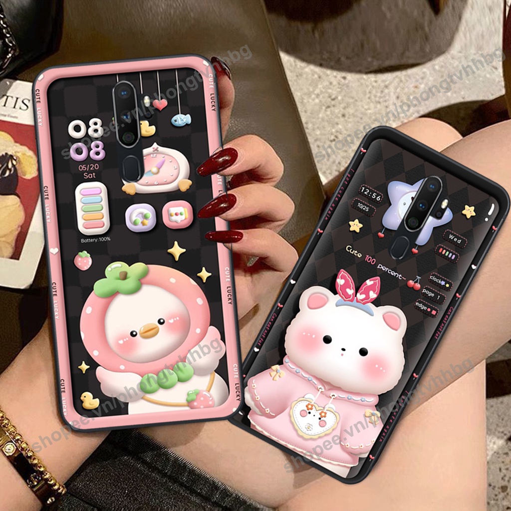 Ốp lưng Oppo A5 2020 / A9 2020 gấu,thỏ trắng , đồng hồ dễ thương cute cực đẹp