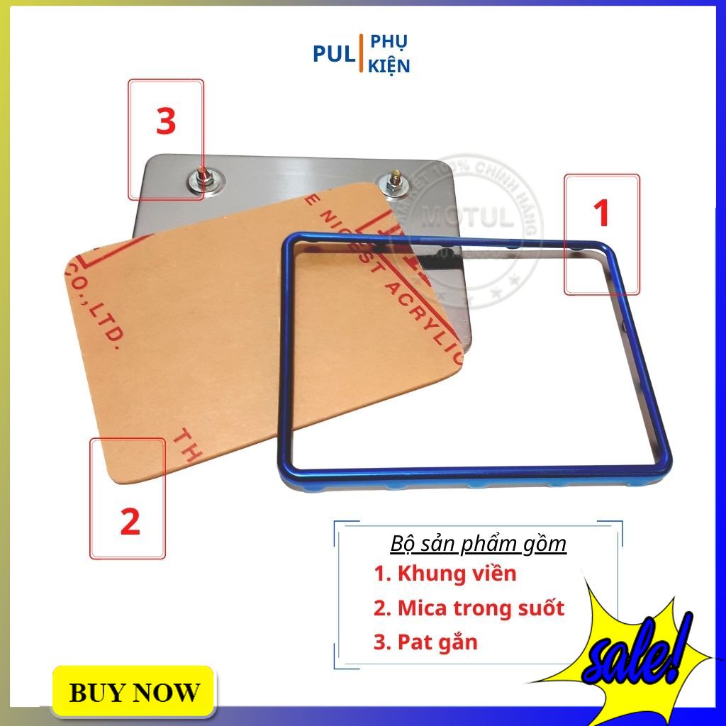 Khung biển số xe máy chống nước kèm mica và pat gắn xe Wave Ex 150 SH AB...