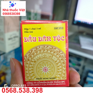 Dầu dân tộc opc xoa cảm gió nghẻ mũi nhức đầu 3ml