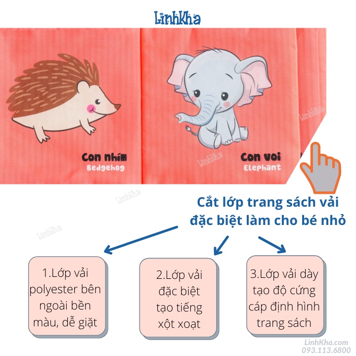 Sách Vải Kích Thích Đa Giác Quan Cho Bé Từ 0 Tuổi - My very first book - Hiệu Lalala baby - Lẻ từng cuốn
