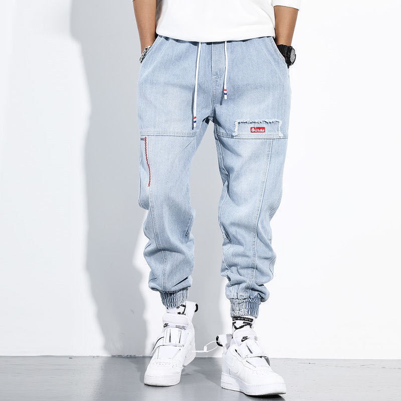 Quần Jeans Jogger Nam Cạp Chun Bó Ống Phong Cách HIPHOP STREETWEAR Ulzzang đi chơi tập gym