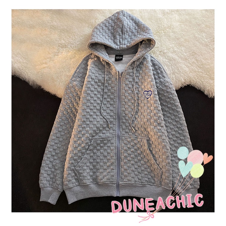 DUNEA Áo Khoác Hoodie Tay Dài Dáng Rộng Thời Trang Cho Nữ