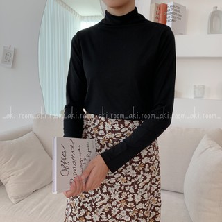 Áo thun lạnh trơn cổ leo basic có lớp lót bông mỏng