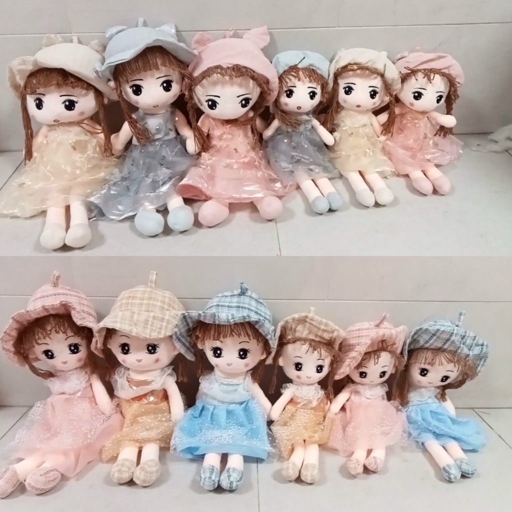 Búp bê Nhồi Bông váy vải voan cao cấp - Gấu bông hình búp bê xịn mịn cho bé